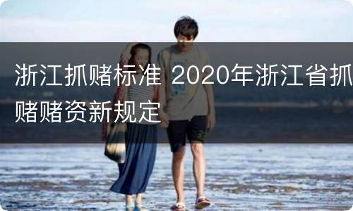 浙江抓赌标准 2020年浙江省抓赌赌资新规定