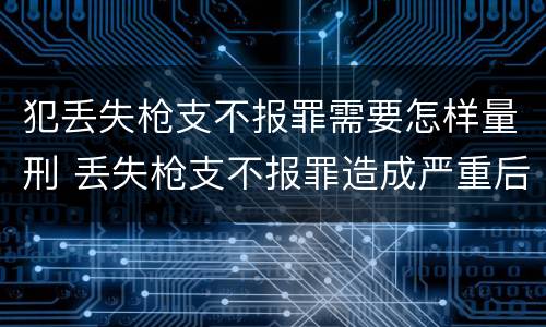 犯丢失枪支不报罪需要怎样量刑 丢失枪支不报罪造成严重后果