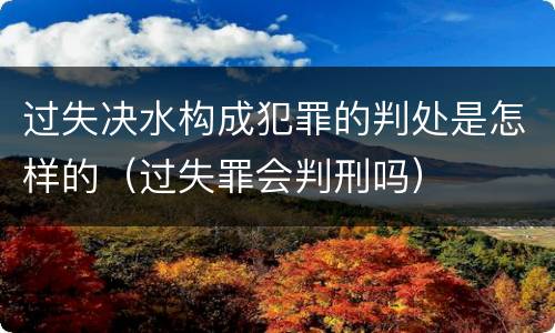 过失决水构成犯罪的判处是怎样的（过失罪会判刑吗）