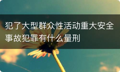 犯了大型群众性活动重大安全事故犯罪有什么量刑