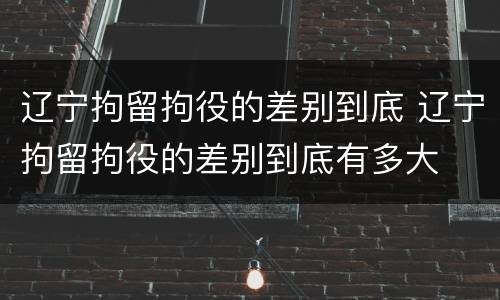 辽宁拘留拘役的差别到底 辽宁拘留拘役的差别到底有多大