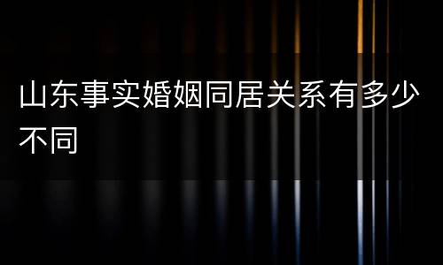 山东事实婚姻同居关系有多少不同