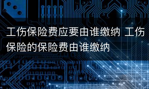 工伤保险费应要由谁缴纳 工伤保险的保险费由谁缴纳