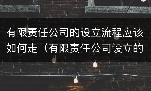 有限责任公司的设立流程应该如何走（有限责任公司设立的流程是怎样的）