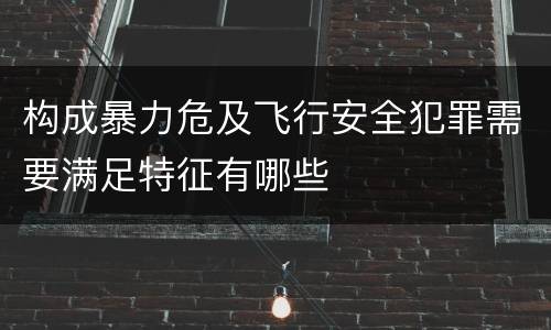 构成暴力危及飞行安全犯罪需要满足特征有哪些