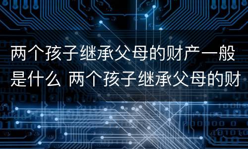 两个孩子继承父母的财产一般是什么 两个孩子继承父母的财产一般是什么性质