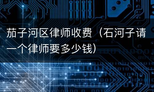 茄子河区律师收费（石河子请一个律师要多少钱）