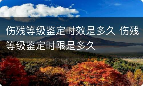 伤残等级鉴定时效是多久 伤残等级鉴定时限是多久