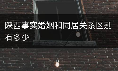 陕西事实婚姻和同居关系区别有多少