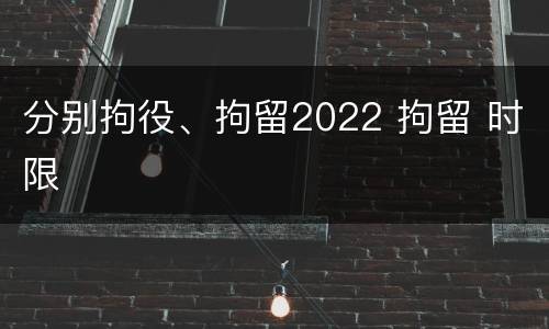 分别拘役、拘留2022 拘留 时限