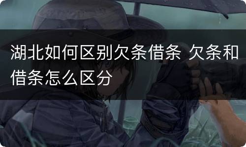 湖北如何区别欠条借条 欠条和借条怎么区分