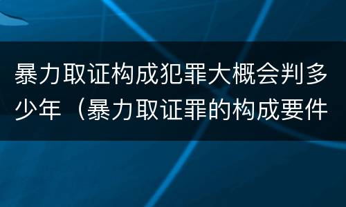 暴力取证构成犯罪大概会判多少年（暴力取证罪的构成要件）