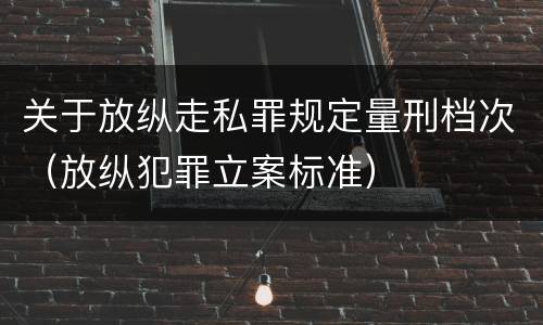 关于放纵走私罪规定量刑档次（放纵犯罪立案标准）