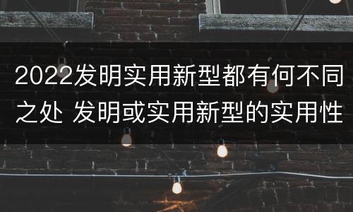 2022发明实用新型都有何不同之处 发明或实用新型的实用性
