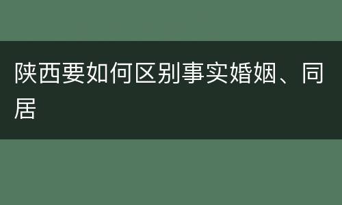 陕西要如何区别事实婚姻、同居