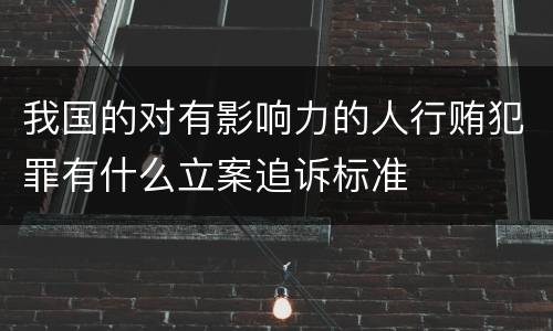 我国的对有影响力的人行贿犯罪有什么立案追诉标准