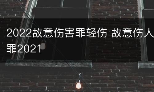 2022故意伤害罪轻伤 故意伤人罪2021