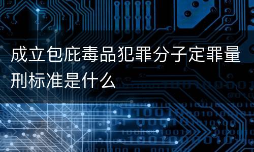 成立包庇毒品犯罪分子定罪量刑标准是什么
