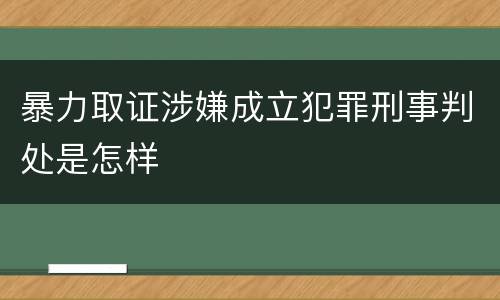 暴力取证涉嫌成立犯罪刑事判处是怎样