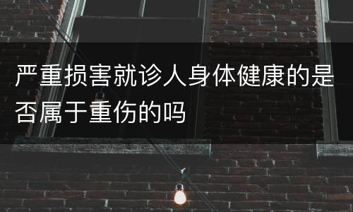 严重损害就诊人身体健康的是否属于重伤的吗