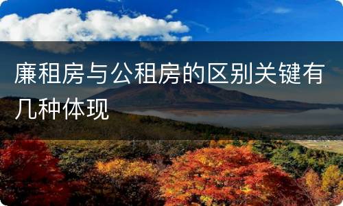 廉租房与公租房的区别关键有几种体现