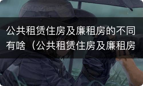 公共租赁住房及廉租房的不同有啥（公共租赁住房及廉租房的不同有啥特点）