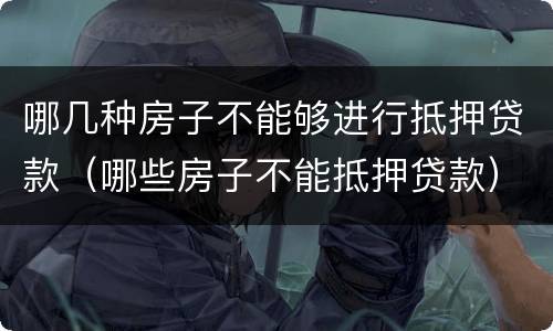 哪几种房子不能够进行抵押贷款（哪些房子不能抵押贷款）