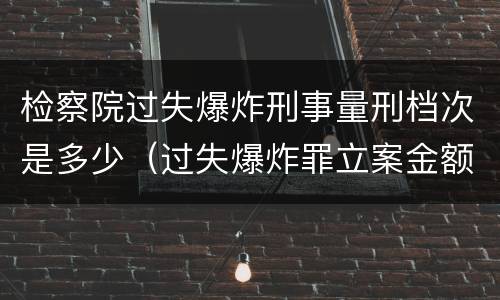 检察院过失爆炸刑事量刑档次是多少（过失爆炸罪立案金额）