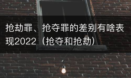 抢劫罪、抢夺罪的差别有啥表现2022（抢夺和抢劫）