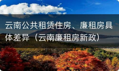 云南公共租赁住房、廉租房具体差异（云南廉租房新政）