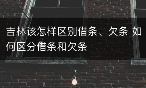 吉林该怎样区别借条、欠条 如何区分借条和欠条