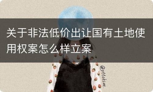 关于非法低价出让国有土地使用权案怎么样立案
