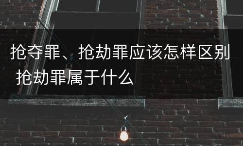 抢夺罪、抢劫罪应该怎样区别 抢劫罪属于什么