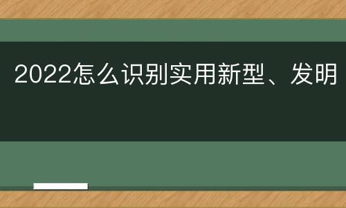 2022怎么识别实用新型、发明