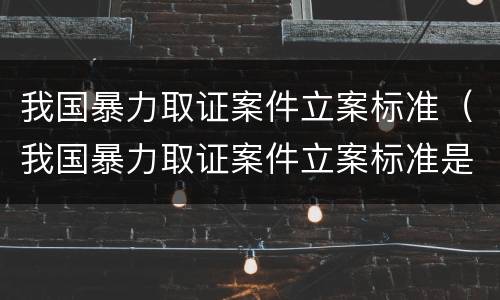 我国暴力取证案件立案标准（我国暴力取证案件立案标准是多少）