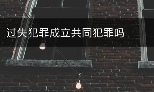过失犯罪成立共同犯罪吗