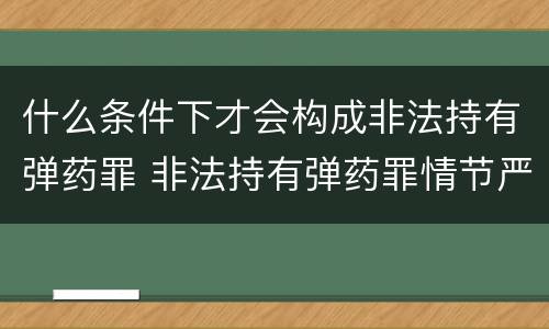 什么条件下才会构成非法持有弹药罪 非法持有弹药罪情节严重