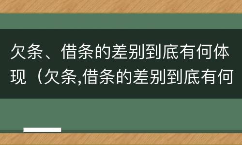 欠条、借条的差别到底有何体现（欠条,借条的差别到底有何体现啊）