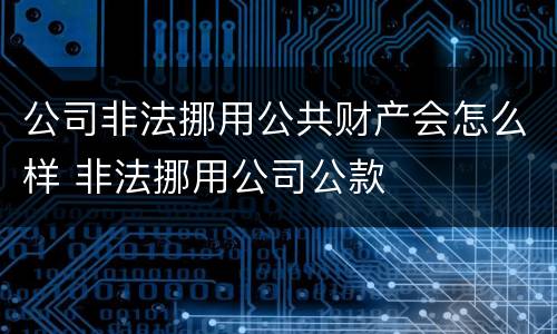 公司非法挪用公共财产会怎么样 非法挪用公司公款