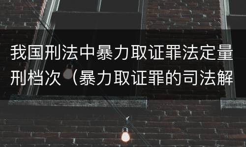 我国刑法中暴力取证罪法定量刑档次（暴力取证罪的司法解释）