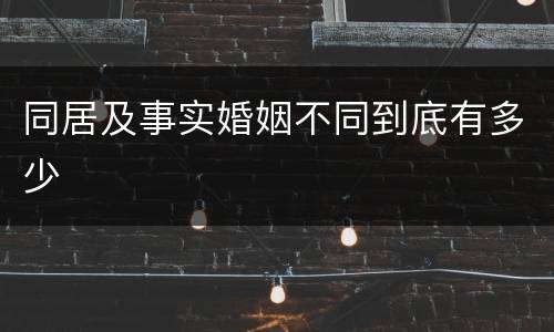 同居及事实婚姻不同到底有多少