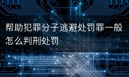 帮助犯罪分子逃避处罚罪一般怎么判刑处罚