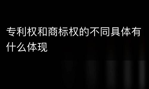 专利权和商标权的不同具体有什么体现