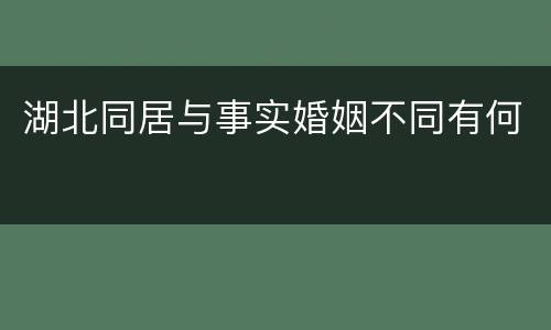 湖北同居与事实婚姻不同有何