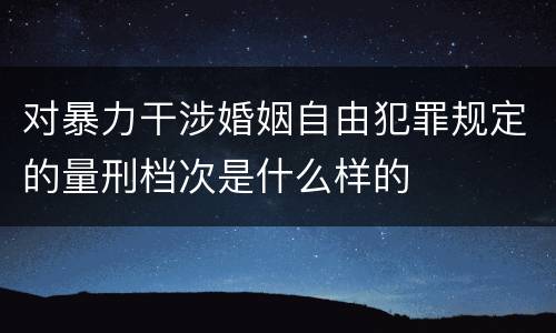 对暴力干涉婚姻自由犯罪规定的量刑档次是什么样的
