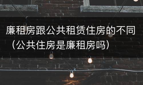 廉租房跟公共租赁住房的不同（公共住房是廉租房吗）