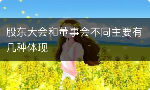 股东大会和董事会不同主要有几种体现