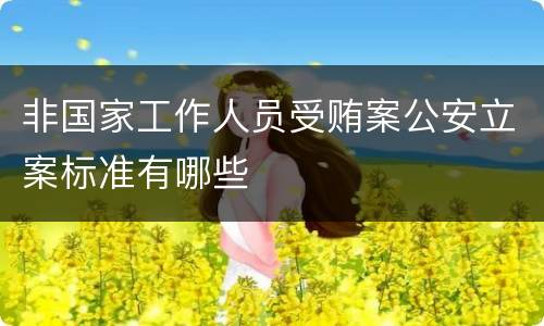 非国家工作人员受贿案公安立案标准有哪些