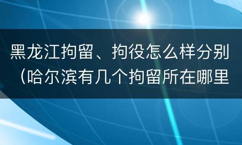 黑龙江拘留、拘役怎么样分别（哈尔滨有几个拘留所在哪里）
