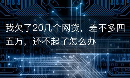 我欠了20几个网贷，差不多四五万，还不起了怎么办